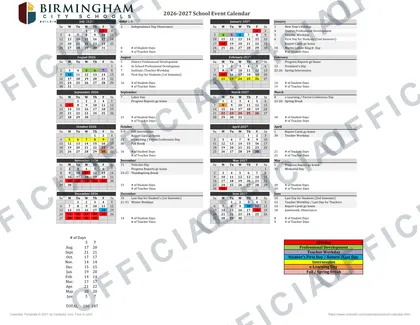 Birmingham City Schools 2026-27 calendar