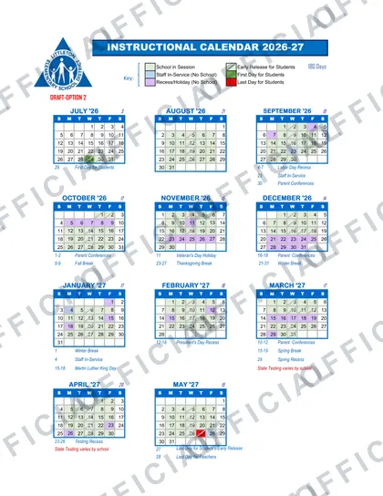 Littleton Elementary School District 2026-27 calendar
