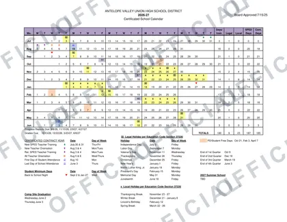 Baldwin Park Unified School District 2026-27 calendar