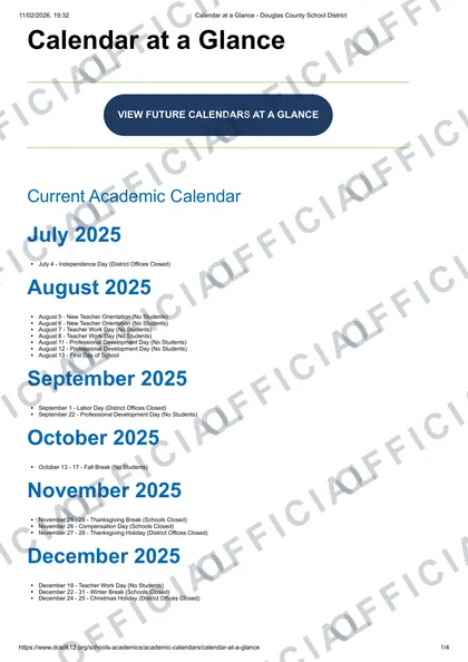 Douglas County School District 2026-27 calendar