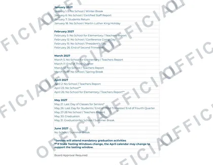 Weld RE-4 School District 2026-27 calendar