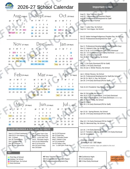Norwalk Public Schools 2026-27 calendar