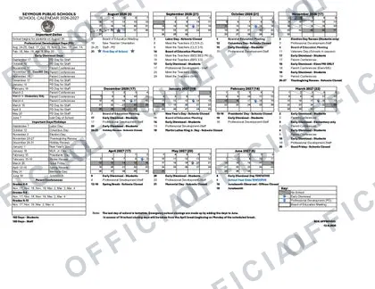 Seymour Public Schools 2026-27 calendar