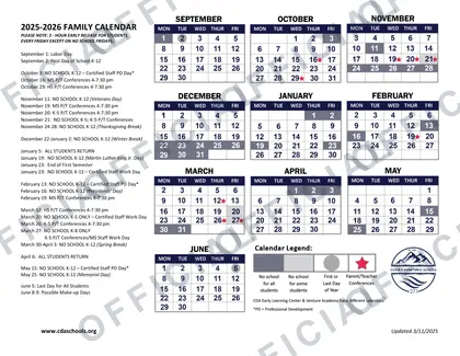 Coeur d'Alene Public Schools 271 2026-27 calendar
