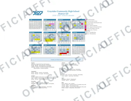 Grayslake Community High School D127 2026-27 calendar