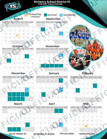 McHenry School District D15 2026-27 calendar