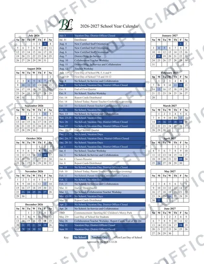 Basehor-Linwood USD 458 2026-27 calendar