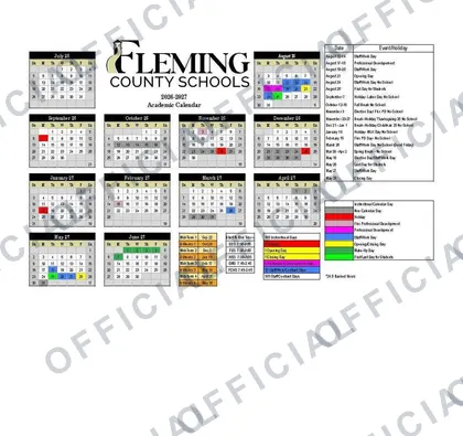 Fleming County Schools 2026-27 calendar