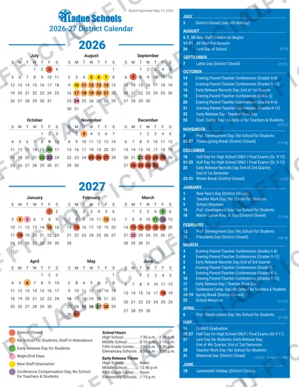 Ladue Schools 2026-27 calendar