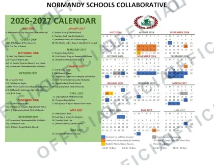 Normandy Schools Collaborative 2026-27 calendar