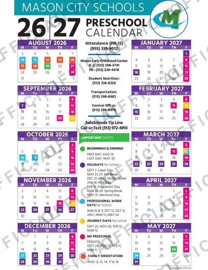 Dayton Public Schools 2026-27 calendar