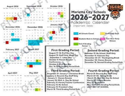 Marietta City Schools 2026-27 calendar