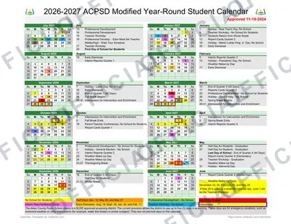 ACPSD Aiken County Public School 2026-27 calendar