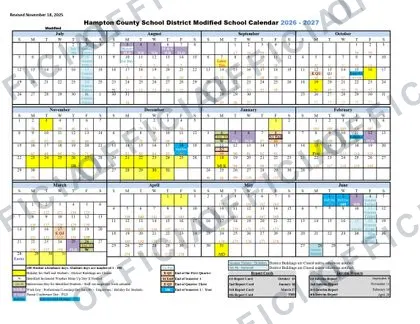 Hampton County School District 2026-27 calendar