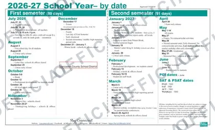 Laurens County School District 55 2026-27 calendar