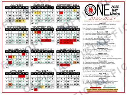 School District of Newberry County 2026-27 calendar