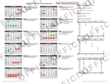 Grand County School District Calendars 2026-27 calendar