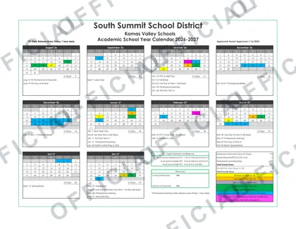 South Summit School District 2026-27 calendar