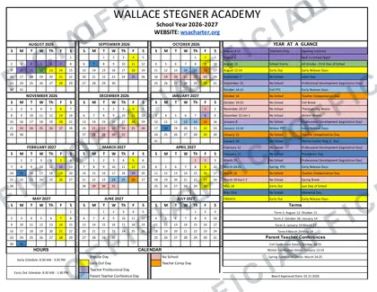 Wallace Stegner Academy 2026-27 calendar