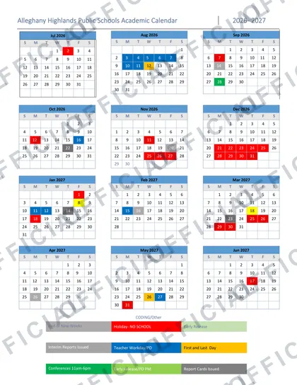 Amelia County Public Schools 2026-27 calendar