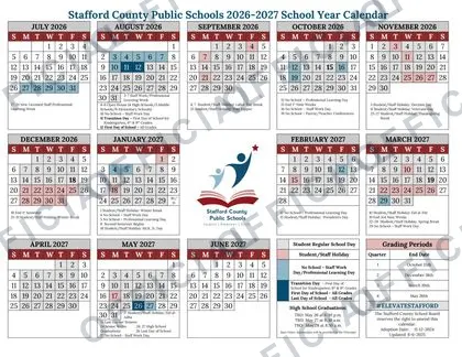Stafford County Public Schools 2026-27 calendar