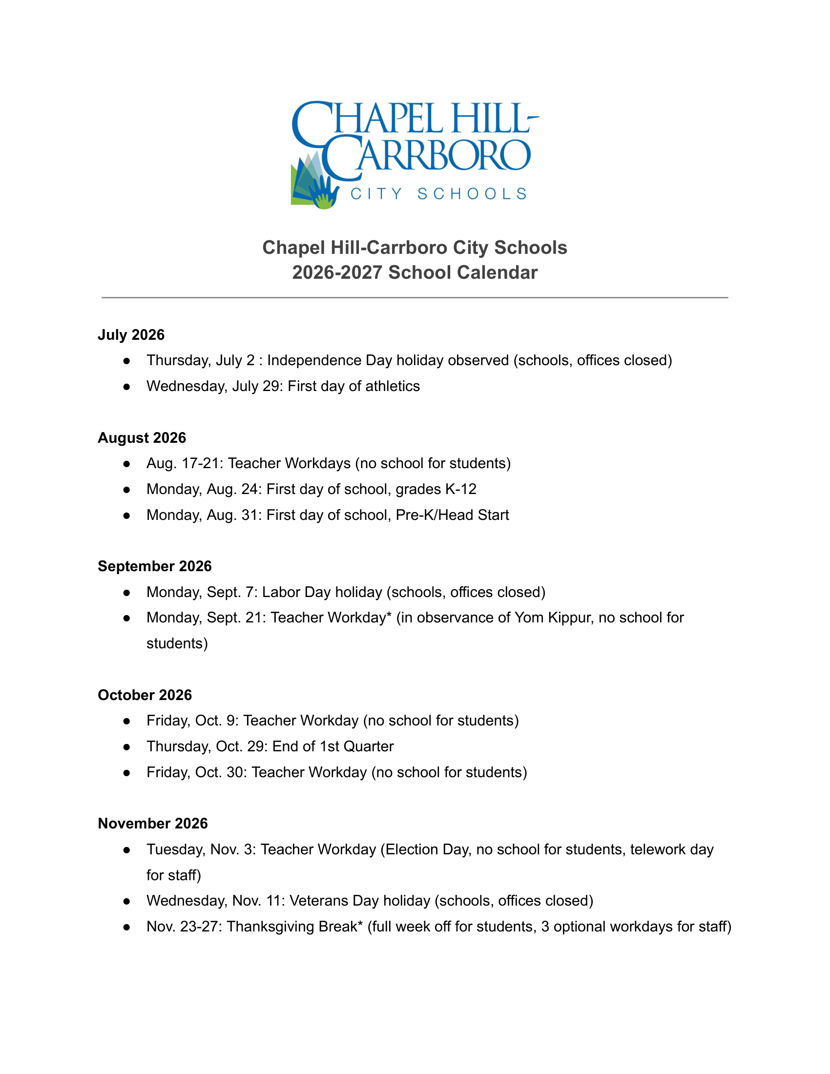 Chapel Hill-Carrboro City Schools  26-27 Revised [PDF]