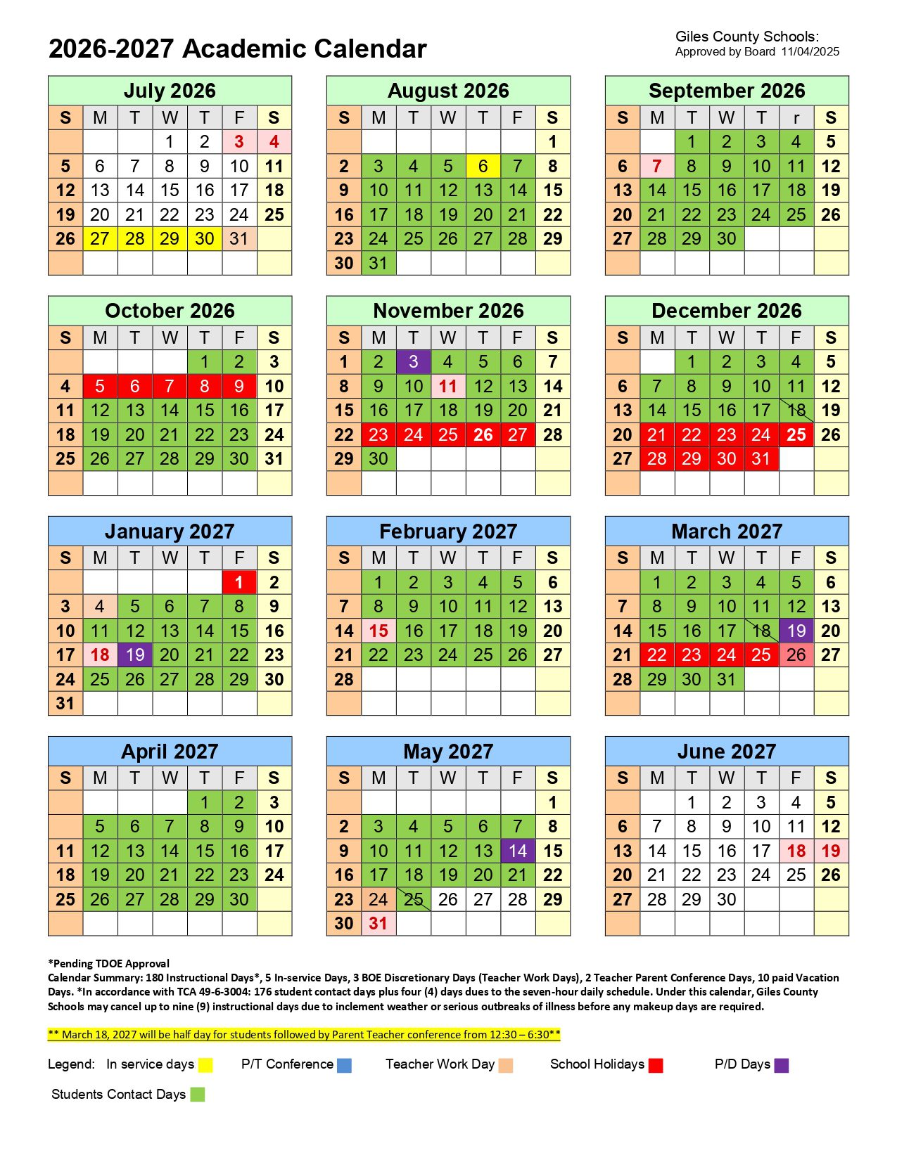 Giles County Schools TN Calendar 26-27 [PDF]