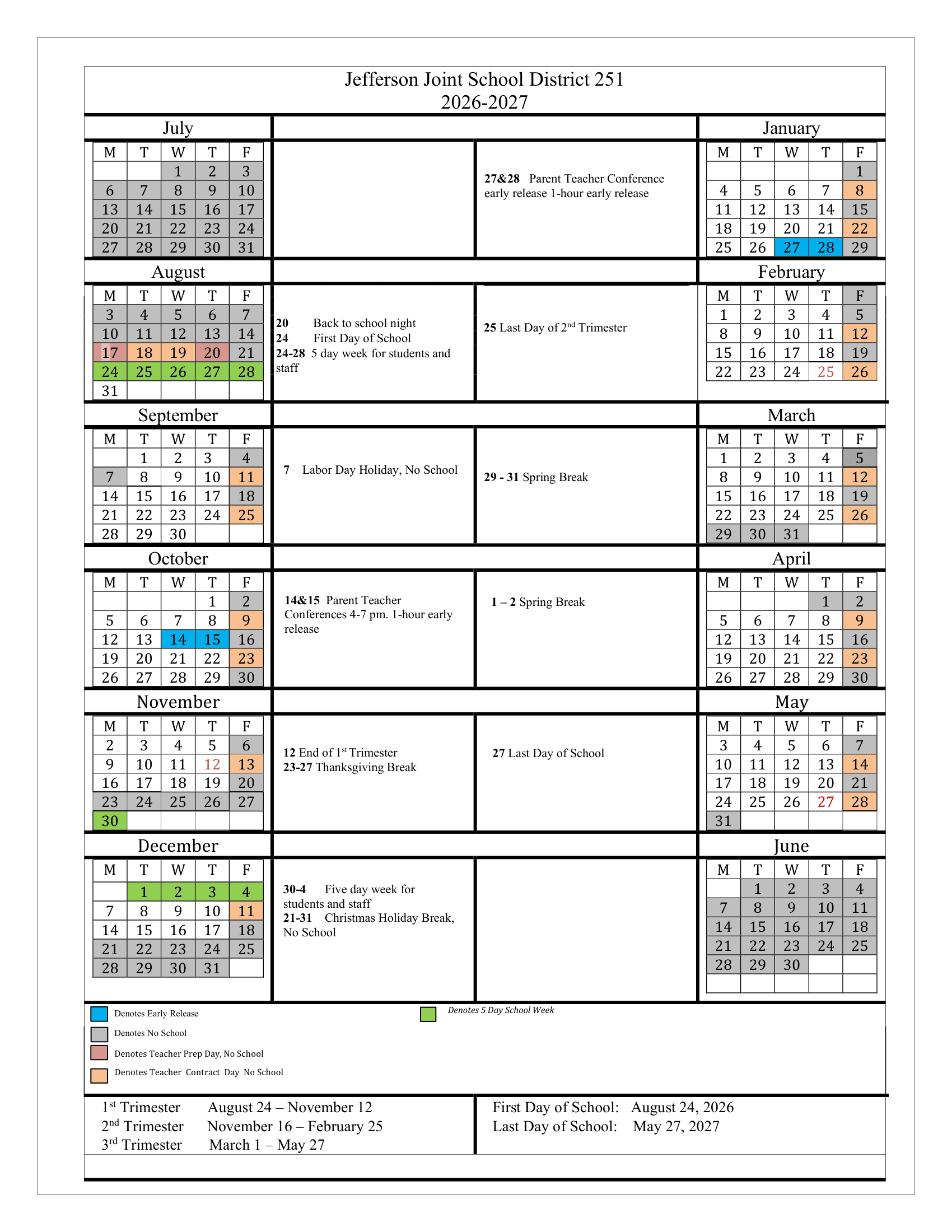 Jefferson Joint School District 251 26-27 Calendar [PDF]