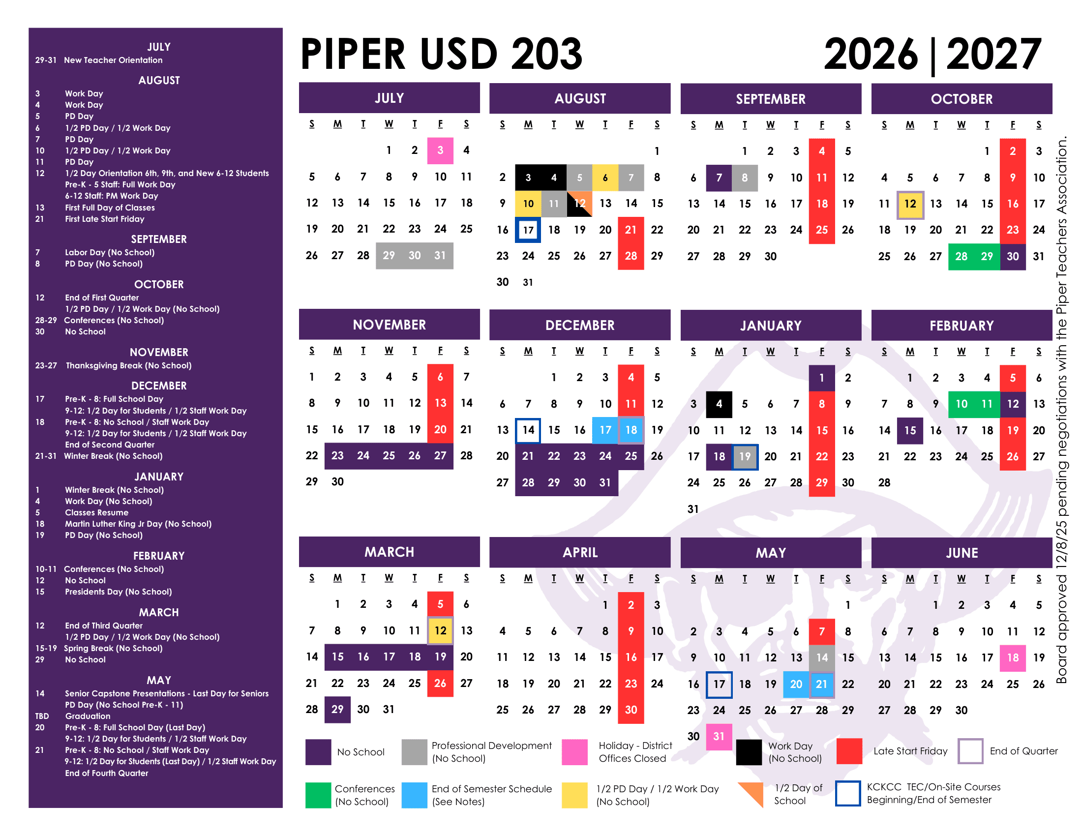 Piper USD 203 26-27 Calendar Updated