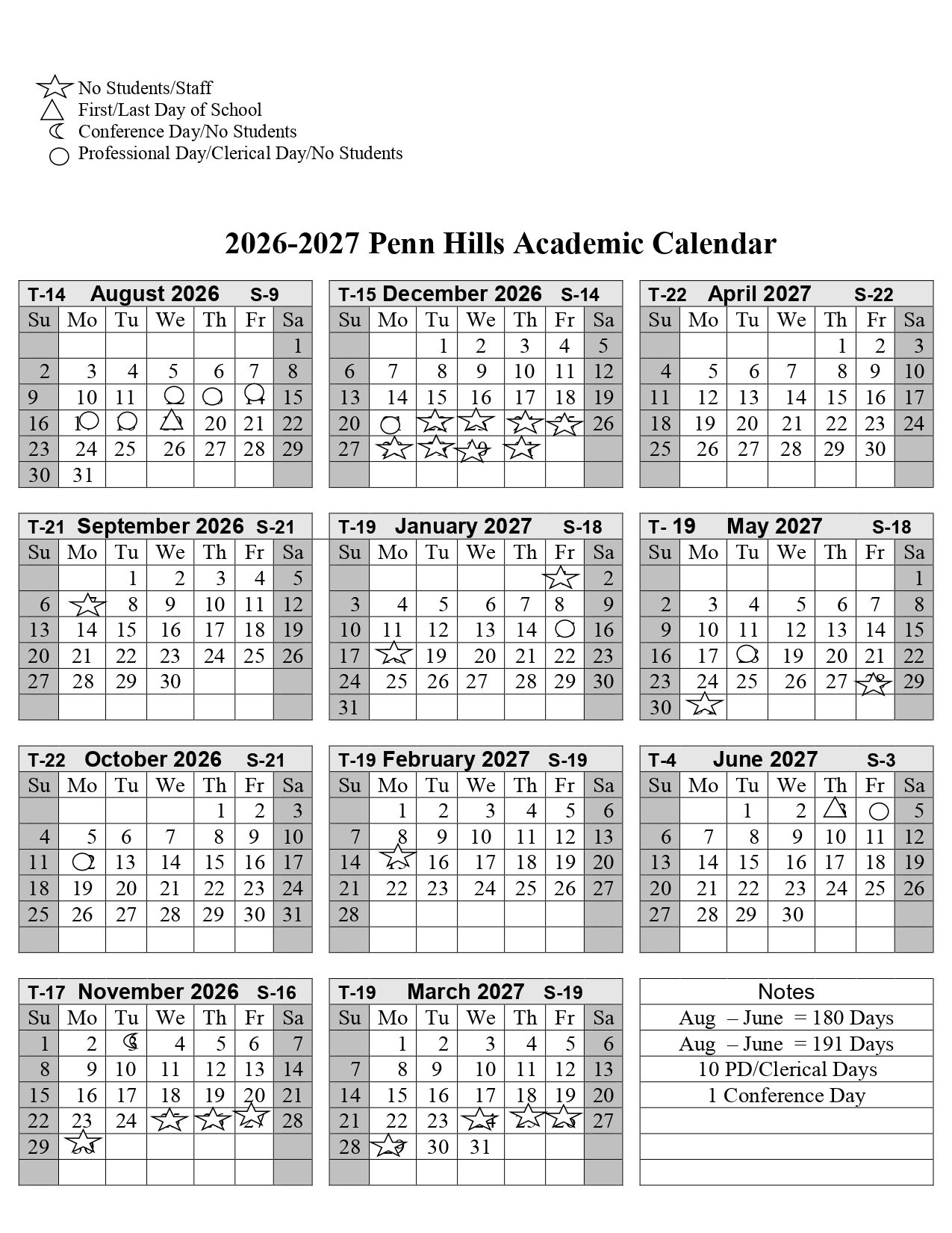 Interboro School District  Calendar 26-27 Updates