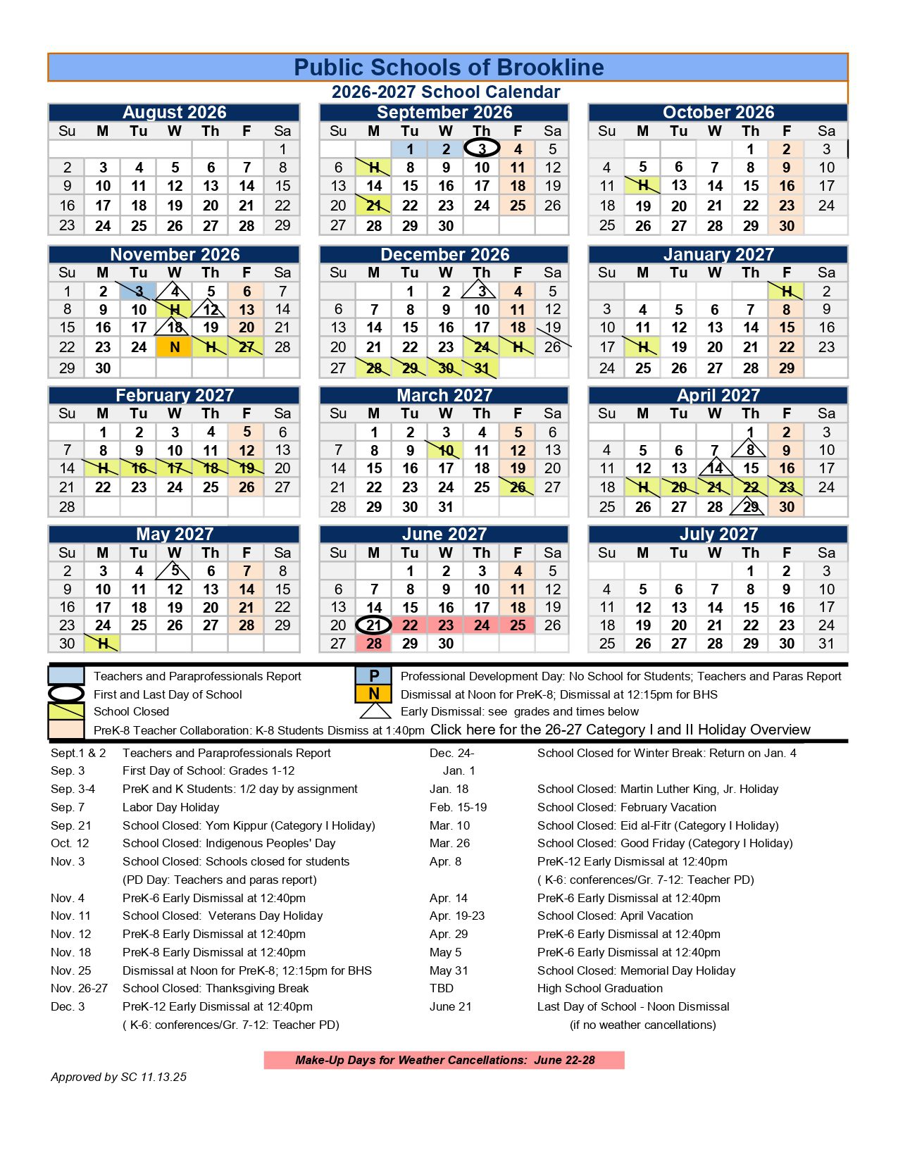 Public Schools of Brookline PSBMA   Calendar 26-27 [PDF]