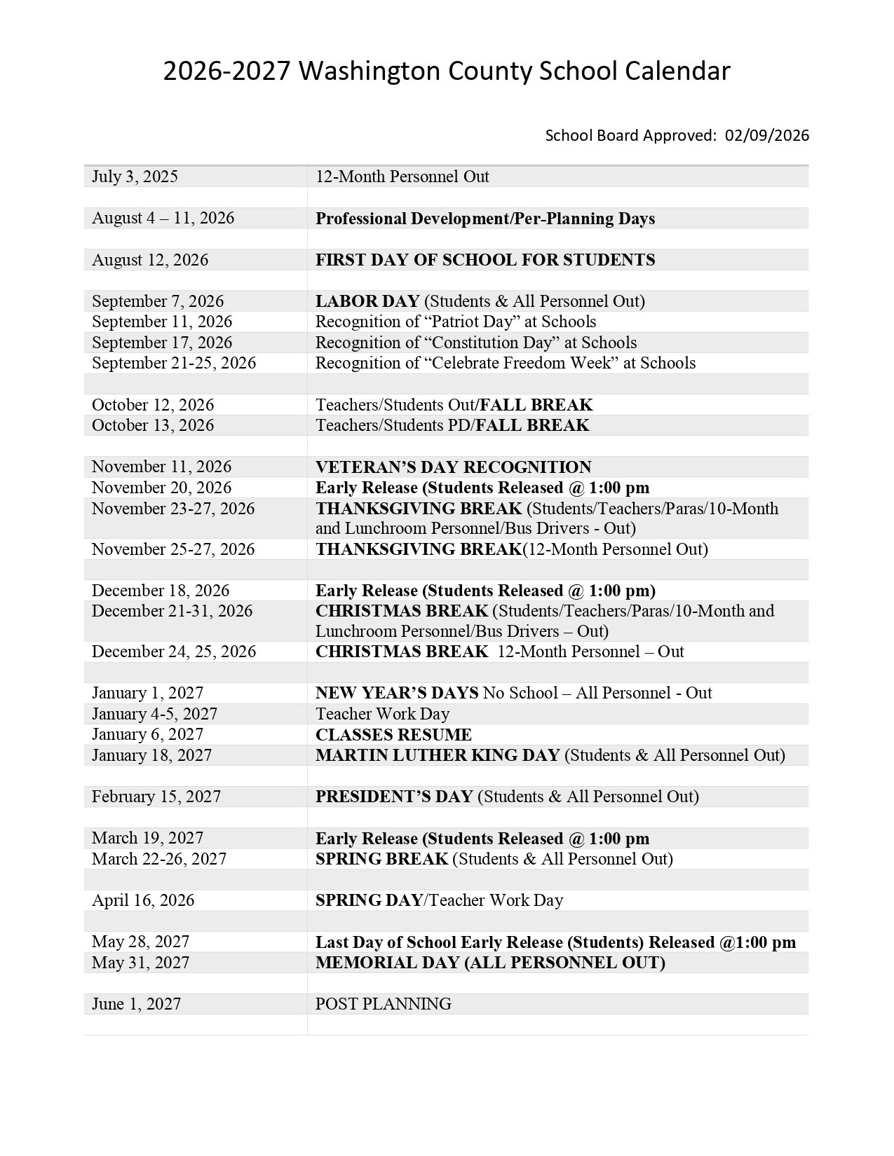 Washington County School   FL 26-27 Calendar [PDF]