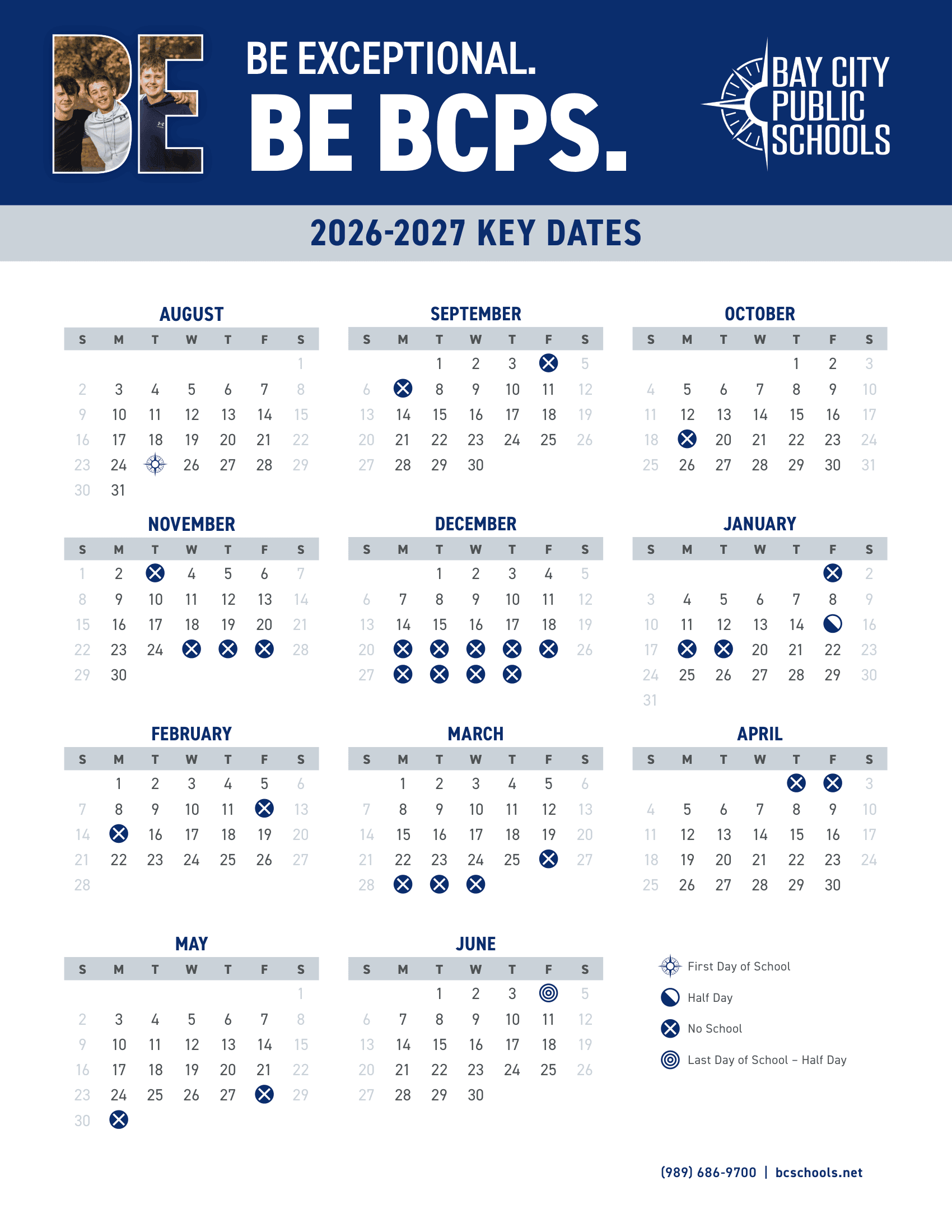 Bay City Public Schools calendar thumbnail