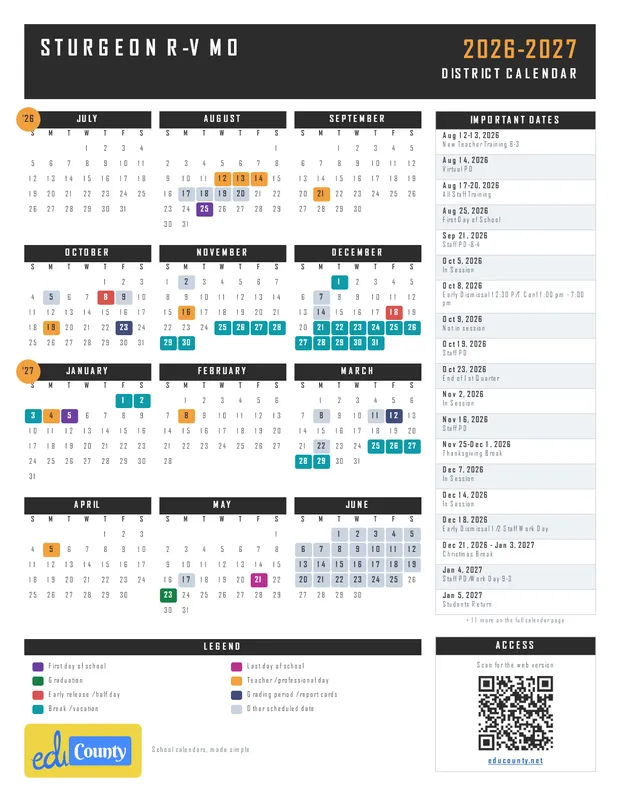 Sturgeon R-V printable 2026-27 calendar