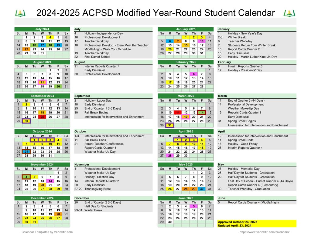 aiken county school calendar