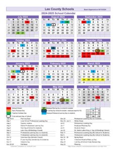 Lee county school calendar 24-25