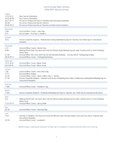 Carroll County md public schools calendar 24-25
