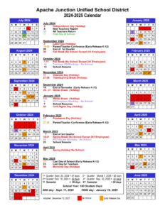 ajusd school calendar 24-25