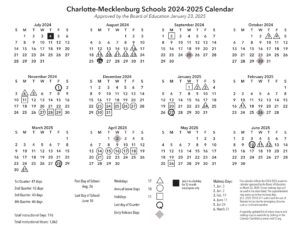 Charlotte-Mecklenburg (CMS) School County Calendars 24-25