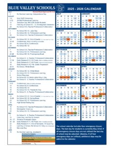 BLUE VALLEY SCHOOLS CALENDAR 25-26 Calendar
