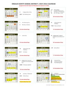 dekalb county school calendar 25 26