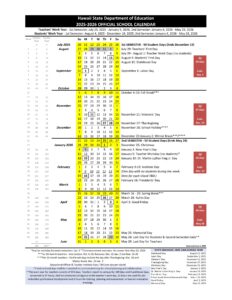 hawaii doe school calendar 25-26