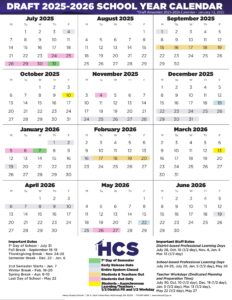 Henry County HCS Schools Calendar 25-26