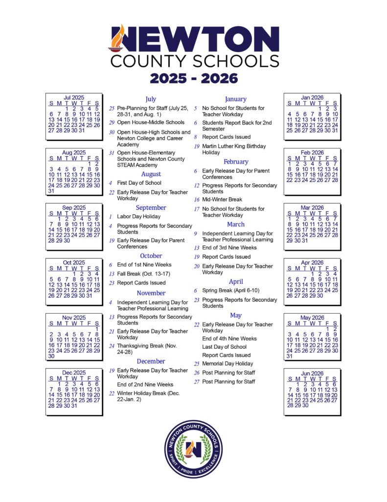 Newton county ga school calendar