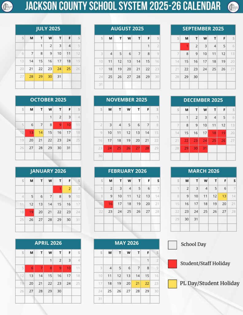 Jackson County GA Schools Calendar 25-26