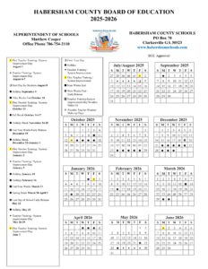 Habersham County schools calendar 25-26