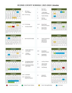 Oconee County schools calendar 25-26