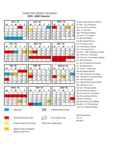 Charlton County schools calendar 25-26
