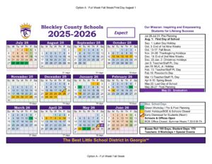 Bleckley county schools calendar 25-26