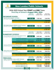 New london public schools ct calendar 24-25